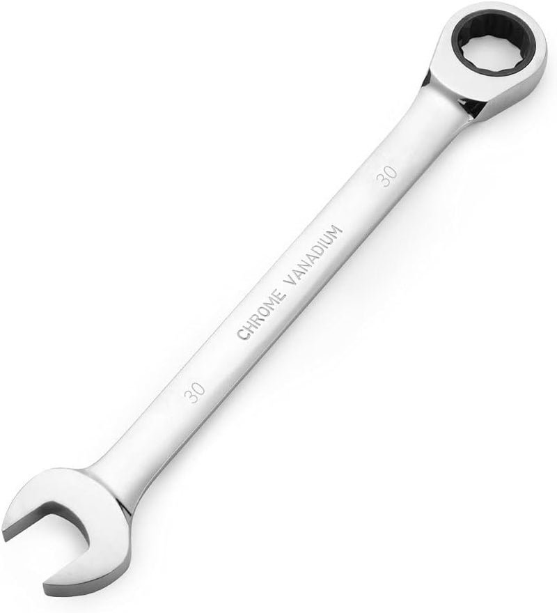 FLZOSPER 30mm Metric Ratchet Wrench,Box End Head 72-Tooth Ratcheting Combination Wrench Spanner - Image 1